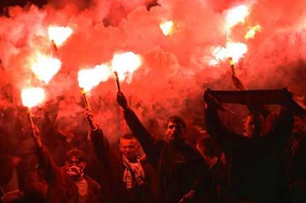 Look at these hooligans, that's nowhere near enough flares