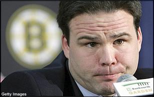 This is Bruins assistant GM Jeff Gorton. Looks like Freddy Krueger has just autographed his fore head or he&#39;s forcing himself to go cockeyed. - gorton_jeff_308x194