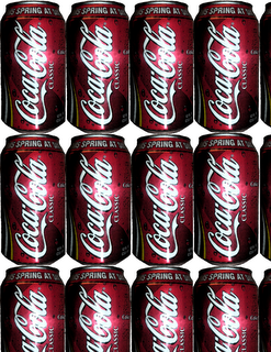 a Coca~Cola themed homage to Andy Warhol's soup cans