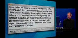 Steve Job, CEO da Apple apresenta o sintetizador Alex