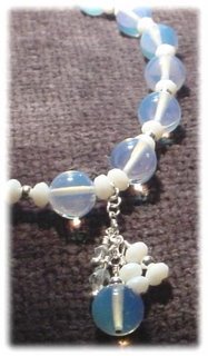 White Beaded & Sterling Silver Necklace