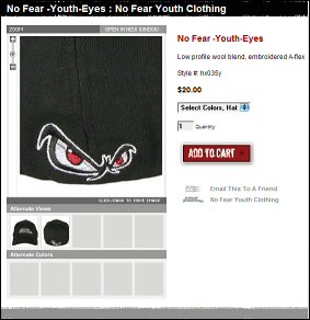 No Fear's Youth Eyes Hat (Picture taken from No Fear online store)