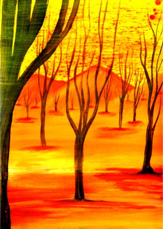 Painting Abstract Trees by StarFields