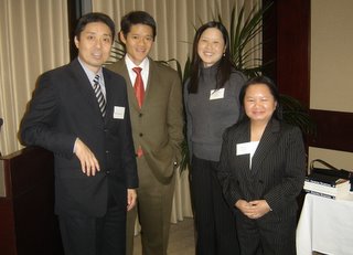 L-to-R: Bruce Yamashita, APABA Treasurer Tony Lin, APABA President Janet Shih Hajek, PAR Chair May Lee
