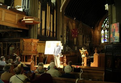 Jim Claire lecturing in St Mary's