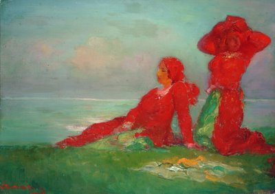 Paul Chmaroff, Women with turban, Oil on canvas, 18.25x25.5