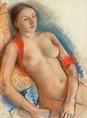 Zinaïda Evguenievna Serebriakova (1884-1967) Nude, Pastel on Ingres paper, 22x17