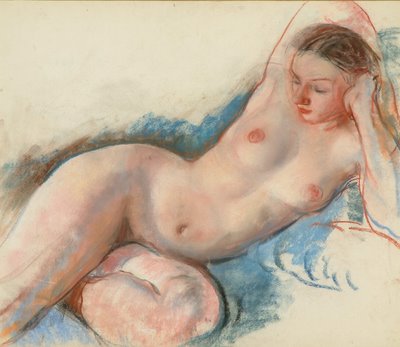 Zinaïda Evguenievna Serebriakova (1884-1967) Nude, Pastel on Ingres paper, 19x22