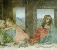 Last Supper Detail shows Jesus and Beloved Disciple