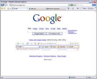 Firefox ad on Google's Homepage