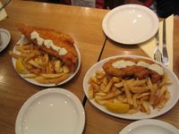 first dinner @ fish n chips