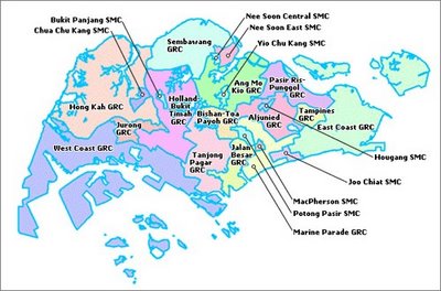 Singapore General Election 2006 Electoral Map