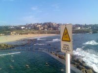 View of Bronte Beach from above the pool