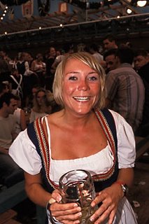 woman with beer