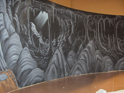 grotte 01 - Étien' / Fresque murale et anamorphose, conception et réalisation