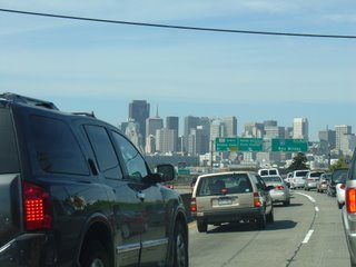 SF skyline from Bay Bridge exit