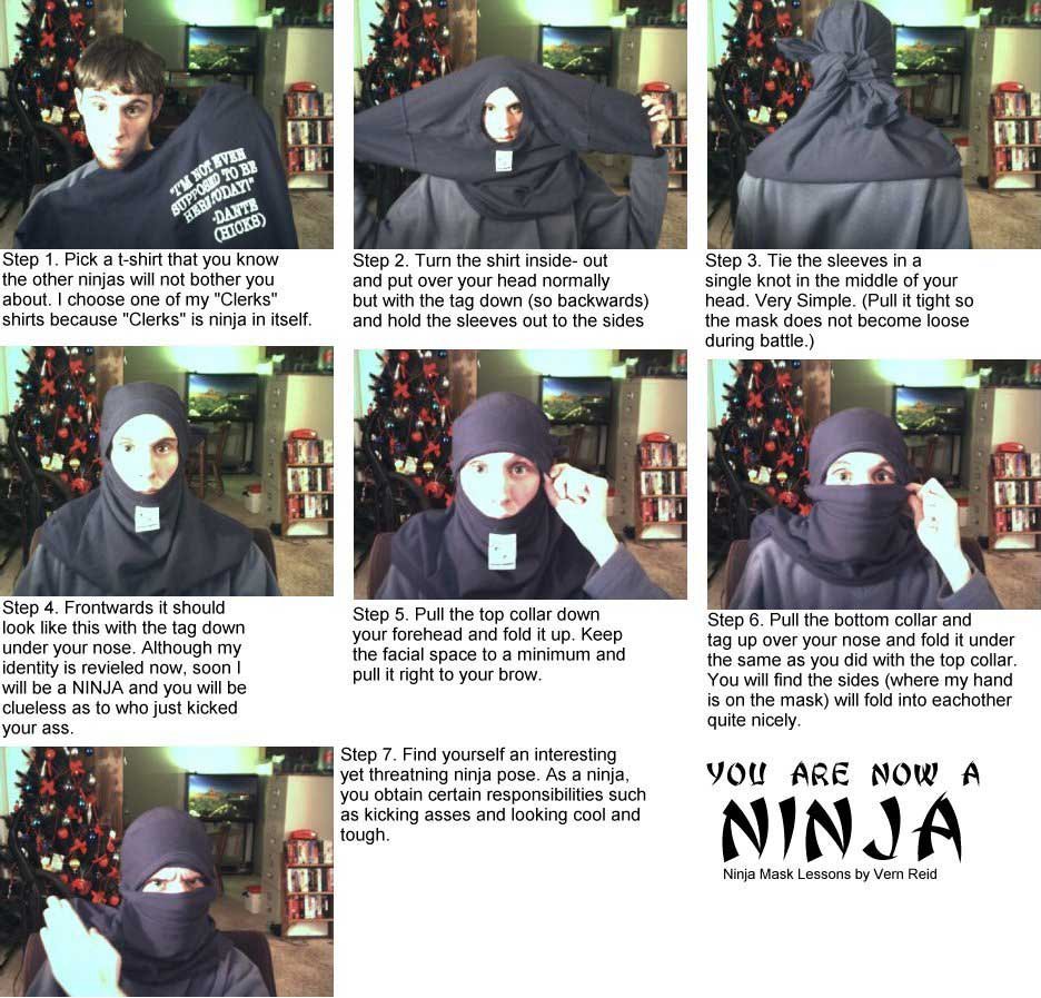 How To Do Stuff: How To Make a Ninja Mask Out of a T-Shirt: