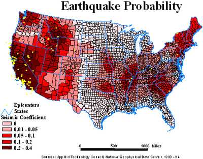 Earthquake probability map