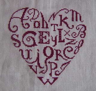 Alphabet Heart Stitched By Mayté