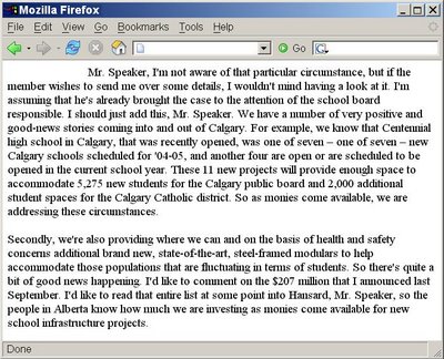 Alberta Hansard text February 23, 2006, as it should appear.