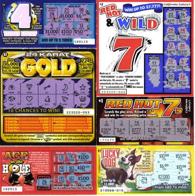 scratch tickets! including '4 times lucky!' (all losers.)