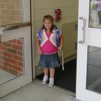 K starts kindergarten at the 'big kids' school