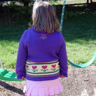 Heart Flower Sweater Back