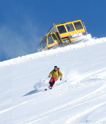 Chatter Creek guide Herb Bleuer and Snowcat