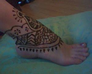 henna tattoo for the ankle
