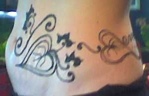 side view of lotus henna tattoo pattern