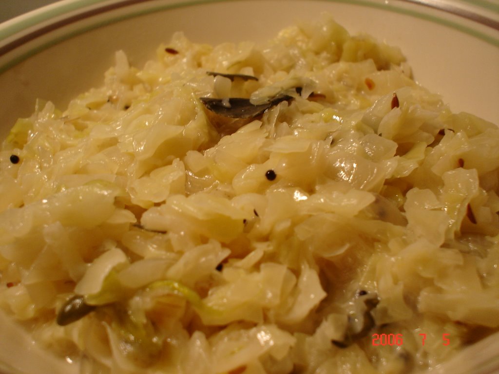 Sodhi cabbage cooked in Coconut milk