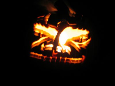 Flaming pumpkin