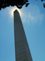 Monument with sun behind