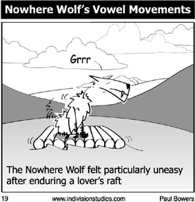 The Nowhere Wolf - Vowel Movements - a humorous, daily, joke cartoon available online