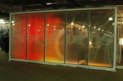 A photo of the StoryCorps booth in the PATH station at the World Trade Center.