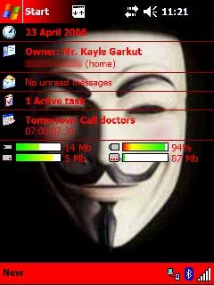 PDA Screenshot of V theme 1