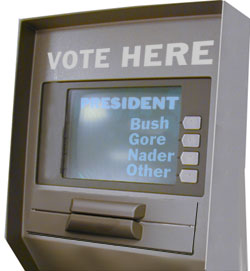 an e-voting kiosk