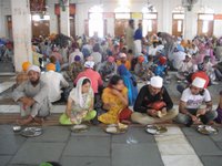The eating hall - 30,000 meals are served here. Indian meals on wheels!