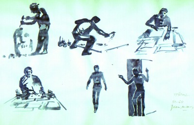 Dibujos a tinta originales para los Whimbats