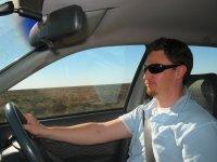 Michael driving across Australia
