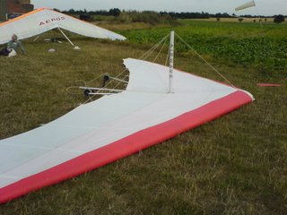 Airwave Calypso hang glider partially rigged