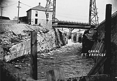historic photo of the fort frances canal
