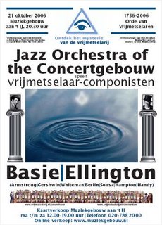 The Jazz Orchestra of the Concertgebouw speelt vrijmetselaars Jazz componisten waaronder Count Basie en Duke Ellington Muziekgebouw aan 't IJ, Amsterdam.