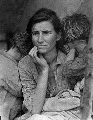 Migrant Mother - Florence Owens Thompson e filhos, 1936. Fotografia de Dorthea Lange