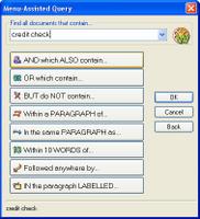 Menu Assisted Query in ISYS Desktop Search