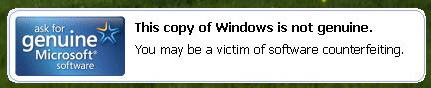 This  copy of Windows is not genuine