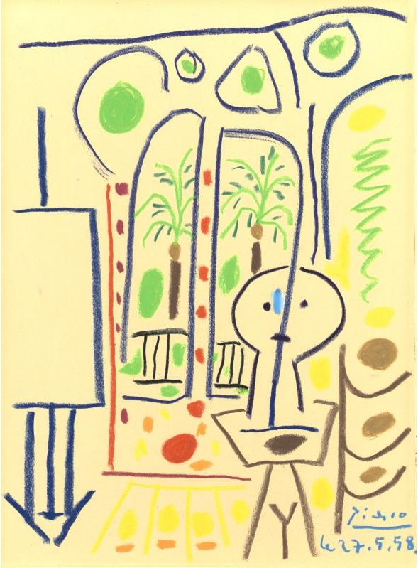 Art and Archaeology: L'atelier, by Pablo Picasso. Crayon on paper, 1958.