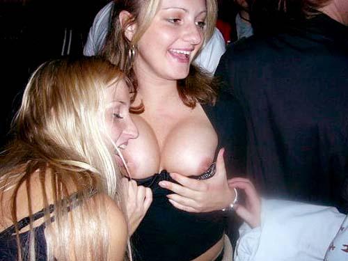 Drunk girl boob slip