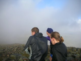 The start of route deliberations at the top of Carrock Fell