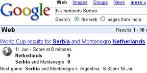 Follow the football world cup with live scores on Google